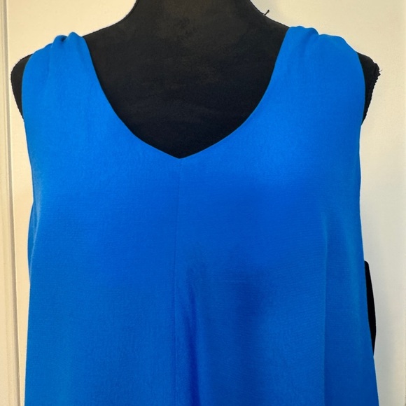 Zara Asymmetrical Sleeveless Blouse Blue - Picture 4 of 10